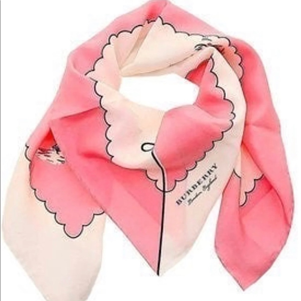 Burberry Pink Silk Twill Scarf